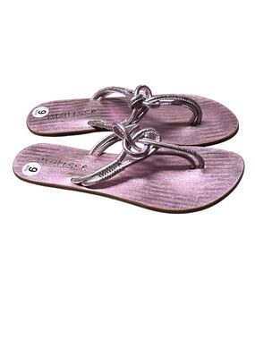 Matisse twilight metallic pink leather knot thong sandals